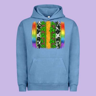 St Patricks Day Rainbow Brushstroke Urban Hoodie Designed By Artiststas