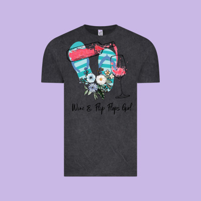 Wine Flip Flops Girl Vintage Tee Designed By Bettercallsaul