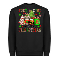 Black just a girl who loves christmas Heavyweight Sweatshirt - OliviaCreatesArt