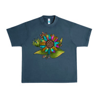 Midnight Navy western sunflower Urban Heavy Tee - JahusDesignShop
