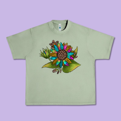 Western Sunflower Urban Heavy Tee Designed By Jahusdesignshop