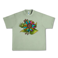 Oil Green western sunflower Urban Heavy Tee - JahusDesignShop