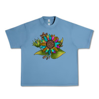 Pebble Blue western sunflower Urban Heavy Tee - JahusDesignShop