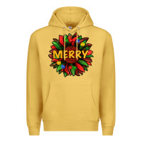 Antique Gold merry christmas with light sunflower bbs Premium Hoodie - BundleAndBundleShop