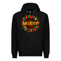 Black merry christmas with light sunflower bbs Premium Hoodie - BundleAndBundleShop
