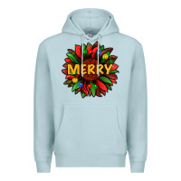 Blue Mist merry christmas with light sunflower bbs Premium Hoodie - BundleAndBundleShop