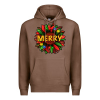 Chestnut merry christmas with light sunflower bbs Premium Hoodie - BundleAndBundleShop