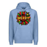 Colony Blue merry christmas with light sunflower bbs Premium Hoodie - BundleAndBundleShop