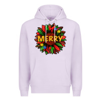 Lilac merry christmas with light sunflower bbs Premium Hoodie - BundleAndBundleShop
