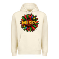 Sandshell merry christmas with light sunflower bbs Premium Hoodie - BundleAndBundleShop
