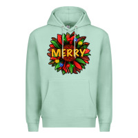 Seafoam merry christmas with light sunflower bbs Premium Hoodie - BundleAndBundleShop