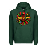Sports Green merry christmas with light sunflower bbs Premium Hoodie - BundleAndBundleShop