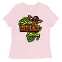 Bubblegum Pink black history month Ladies Tee - NancyCooperArtShop