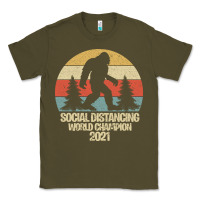 Army Green Bigfoot Social Distancing World Champion Classic Tee - Bettercallsaul
