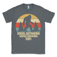 Charcoal Heather Bigfoot Social Distancing World Champion Classic Tee - Bettercallsaul