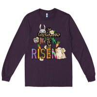 Plum He is risen Easter Day Long Sleeve Tee - HowdyJamesFarm