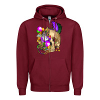 Burgundy mardi gras skull Zipper Hoodie - FaDigitalArtStudio
