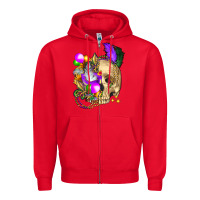 Red mardi gras skull Zipper Hoodie - FaDigitalArtStudio