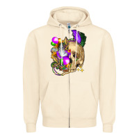 Sandshell mardi gras skull Zipper Hoodie - FaDigitalArtStudio