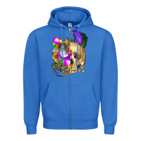 True Royal mardi gras skull Zipper Hoodie - FaDigitalArtStudio