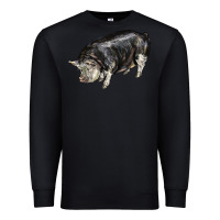 Black poland china pig Premium Sweatshirt - LillyAllenDesigns