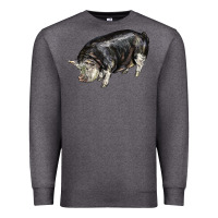 Charcoal Heather poland china pig Premium Sweatshirt - LillyAllenDesigns