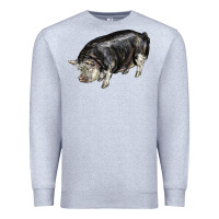 Heather Grey poland china pig Premium Sweatshirt - LillyAllenDesigns