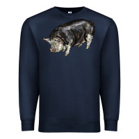 Navy poland china pig Premium Sweatshirt - LillyAllenDesigns