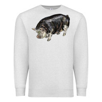 Oatmeal Heather poland china pig Premium Sweatshirt - LillyAllenDesigns