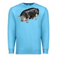 Ocean Blue poland china pig Premium Sweatshirt - LillyAllenDesigns