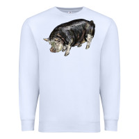 White poland china pig Premium Sweatshirt - LillyAllenDesigns