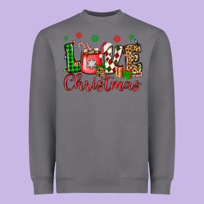 Love Christmas Heavyweight Sweatshirt Designed By Oliviacreatesart