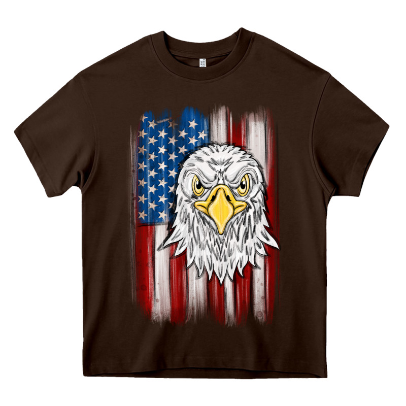 American Flag Eagle Heavy Core Tee by MaliasSmallBusiness | Teevron
