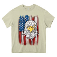 Mossy American flag eagle Heavy Core Tee - MaliasSmallBusiness