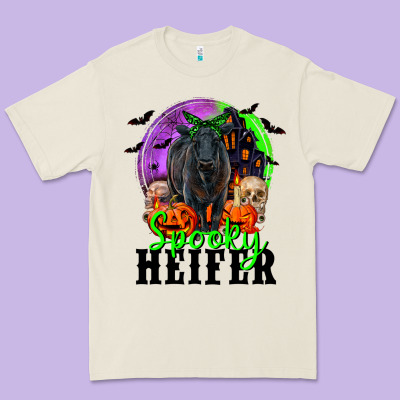 Spooky Heifer Black Angus Premium Tee Designed By Ranaportraitstore
