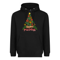 Black paw print christmas tree Heavyweight Hoodie - CowhideDigitalArt