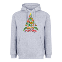 Heather Grey paw print christmas tree Heavyweight Hoodie - CowhideDigitalArt