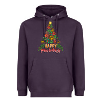 Plum paw print christmas tree Heavyweight Hoodie - CowhideDigitalArt