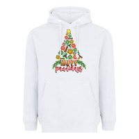 White paw print christmas tree Heavyweight Hoodie - CowhideDigitalArt