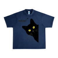 Navy black cat day halloween black cat meow Urban Heavy Tee - tuanDangUi