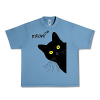 Black Cat Day Halloween Black Cat Meow Urban Heavy Tee | Teevron