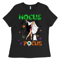Black hocus pocus with witch Ladies Tee - NancyCooperArtShop