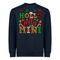 Navy holly jolly mini Heavyweight Sweatshirt - OliviaCreatesArt