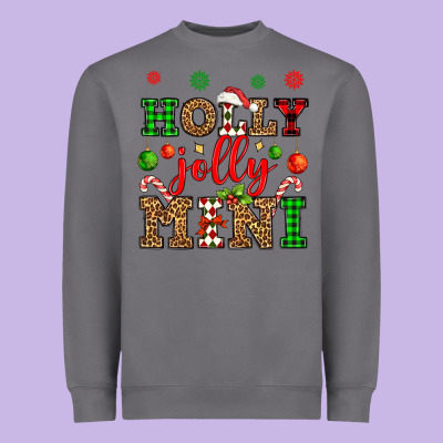 Holly Jolly Mini Heavyweight Sweatshirt Designed By Oliviacreatesart