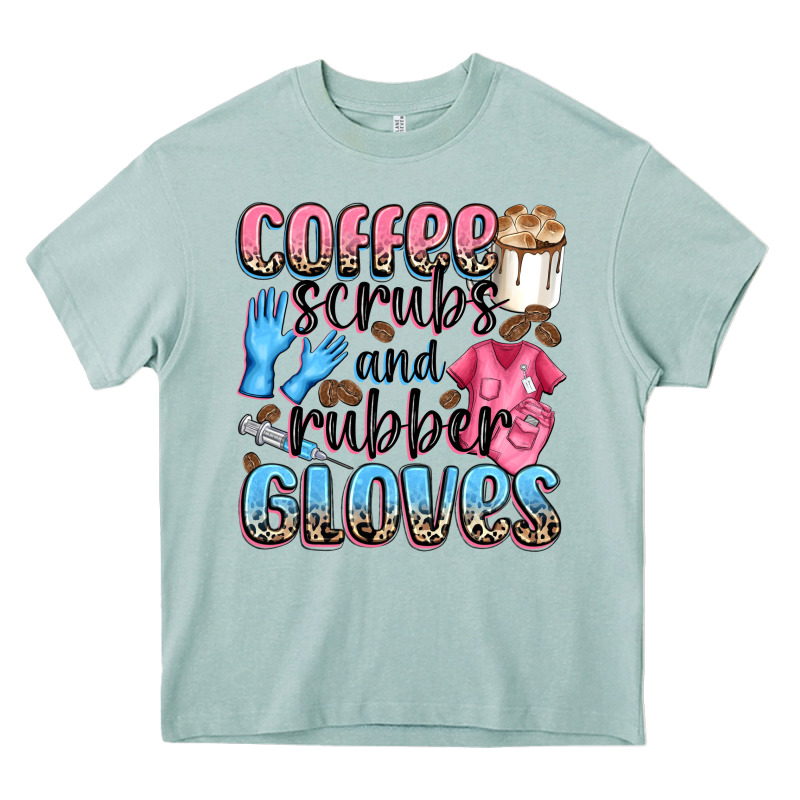 Coffee Scrubs And Rubber Gloves Heavy Core Tee by NancyCooperArtShop | Teevron