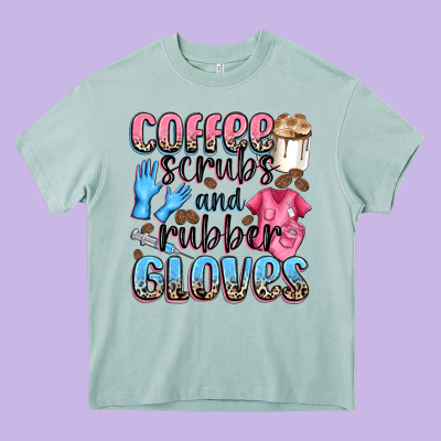 Coffee Scrubs And Rubber Gloves Heavy Core Tee Designed By Nancycooperartshop