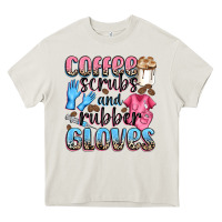 Cream coffee scrubs and rubber gloves Heavy Core Tee - NancyCooperArtShop