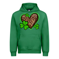 Emerald st patricks day leopard heart with shamrocks Urban Hoodie - Artiststas