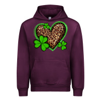 Mauve Wine st patricks day leopard heart with shamrocks Urban Hoodie - Artiststas
