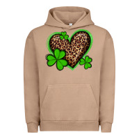 Pigment Burro st patricks day leopard heart with shamrocks Urban Hoodie - Artiststas